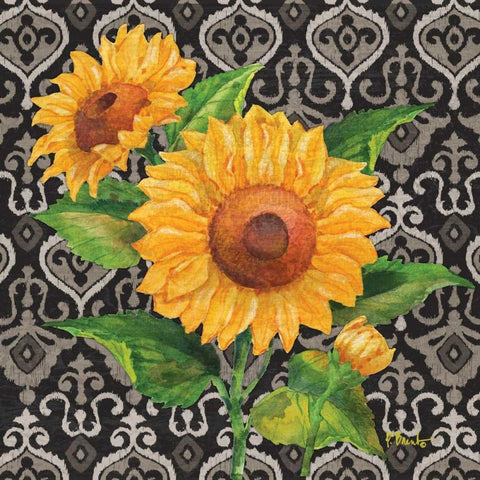 Sunflower Chic II Gold Ornate Wood Framed Art Print with Double Matting by Brent, Paul