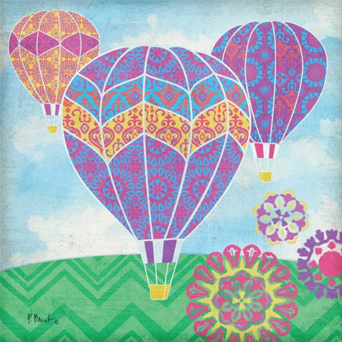 Fantasy Balloons II White Modern Wood Framed Art Print by Brent, Paul