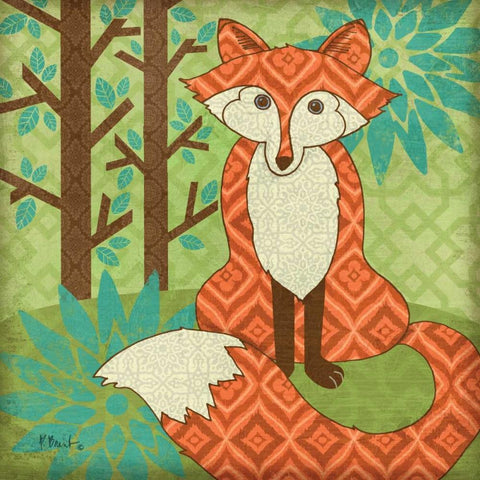 Fantasy Fox II White Modern Wood Framed Art Print by Brent, Paul