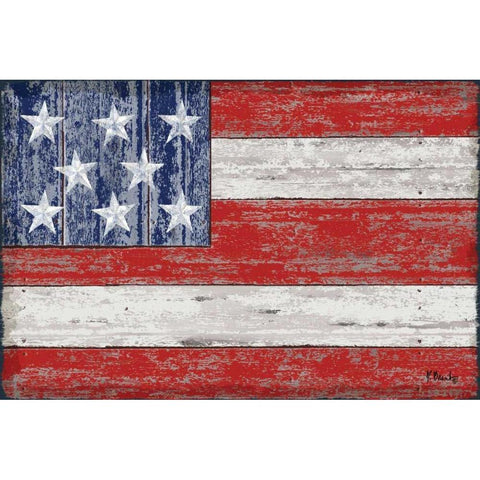 American Flag White Modern Wood Framed Art Print by Brent, Paul