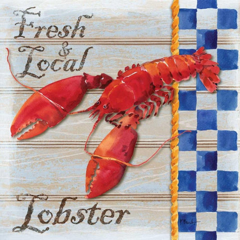 Chesapeake Lobster White Modern Wood Framed Art Print by Brent, Paul