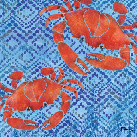 Jubilee Crabs White Modern Wood Framed Art Print with Double Matting by Brent, Paul