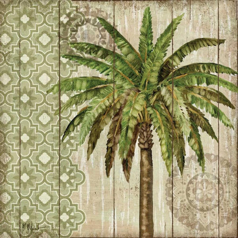 Verde Palm I White Modern Wood Framed Art Print by Brent, Paul