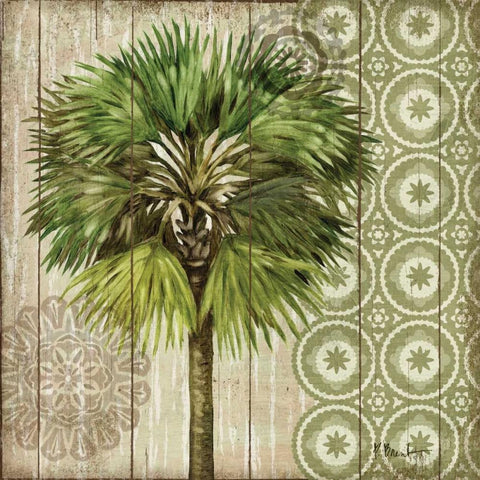 Verde Palm II Black Ornate Wood Framed Art Print with Double Matting by Brent, Paul