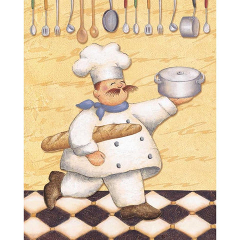 Le Chef et le Pain Black Modern Wood Framed Art Print by Brissonnet, Daphne