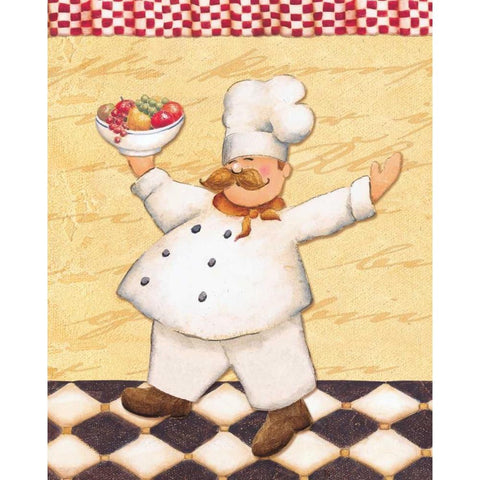 Le Chef et le Fruits White Modern Wood Framed Art Print by Brissonnet, Daphne