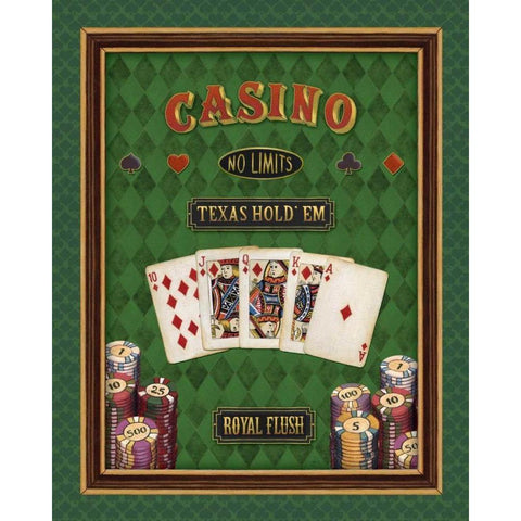 Texas Hold Em White Modern Wood Framed Art Print by Brissonnet, Daphne