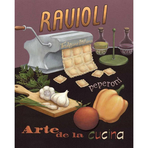 Ravioli White Modern Wood Framed Art Print by Brissonnet, Daphne