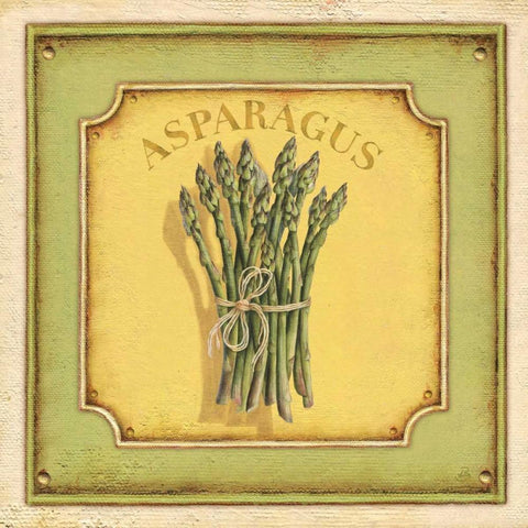 Asparagus White Modern Wood Framed Art Print with Double Matting by Brissonnet, Daphne