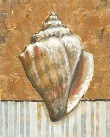 Vintage Shell II White Modern Wood Framed Art Print with Double Matting by Bates, K.