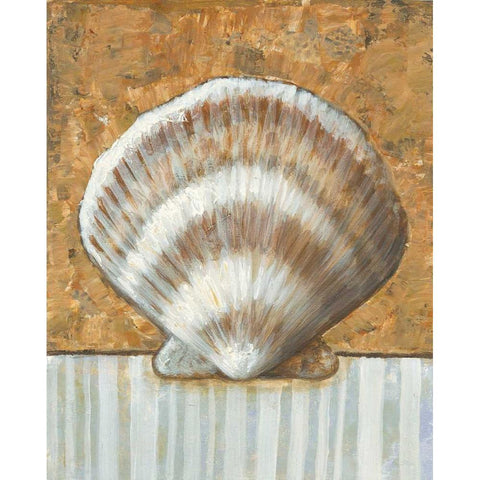 Vintage Shell III White Modern Wood Framed Art Print by Bates, K.