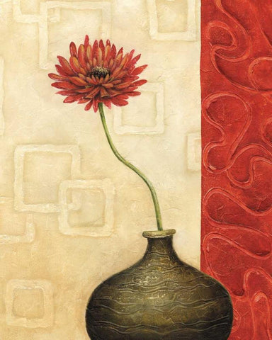 Rouge IV Black Ornate Wood Framed Art Print with Double Matting by Corbin, Delphine