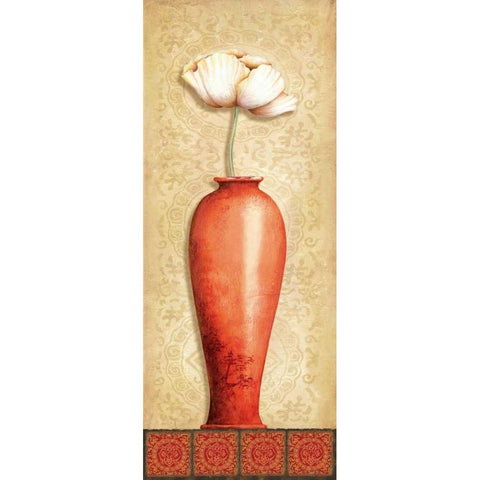 Asian Red IV White Modern Wood Framed Art Print by Corbin, Delphine