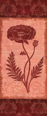 Poppy Silhouette Black Ornate Wood Framed Art Print with Double Matting by Corbin, Delphine