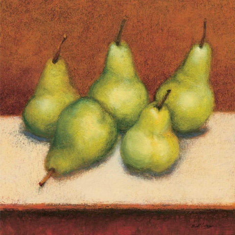 Bartlett Pear Black Modern Wood Framed Art Print with Double Matting by Creevy, Bill