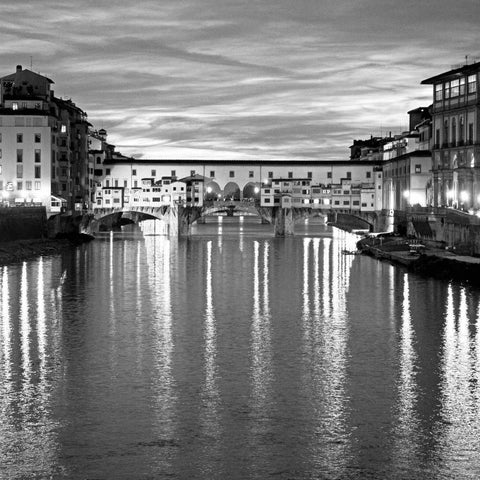 Golden Ponte Vecchio Gold Ornate Wood Framed Art Print with Double Matting by Crane, Rita