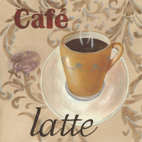 Cafe Latte Black Modern Wood Framed Art Print with Double Matting by Davis, Paige