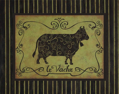 la Vache White Modern Wood Framed Art Print with Double Matting by Devereux, Sophie