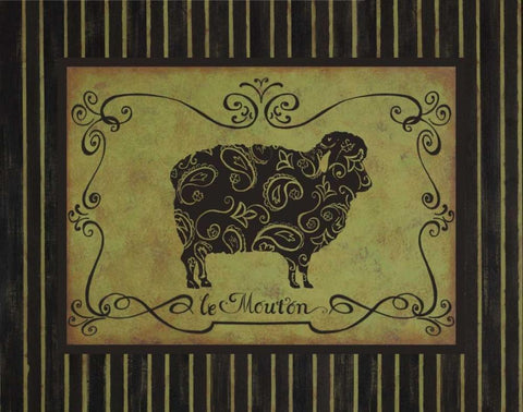 le Mouton White Modern Wood Framed Art Print with Double Matting by Devereux, Sophie