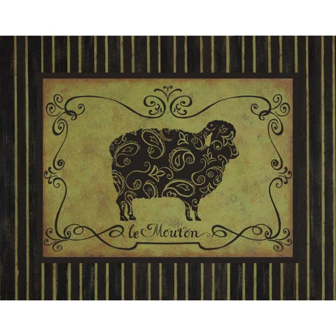 le Mouton Gold Ornate Wood Framed Art Print with Double Matting by Devereux, Sophie