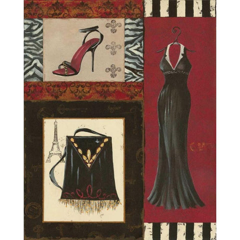 Fashion Collage II Gold Ornate Wood Framed Art Print with Double Matting by Devereux, Sophie