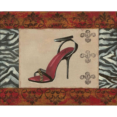 Fashion Shoe II Black Modern Wood Framed Art Print with Double Matting by Devereux, Sophie