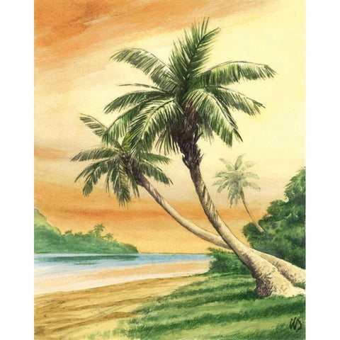 Tropical Dream I Gold Ornate Wood Framed Art Print with Double Matting by Duke, William