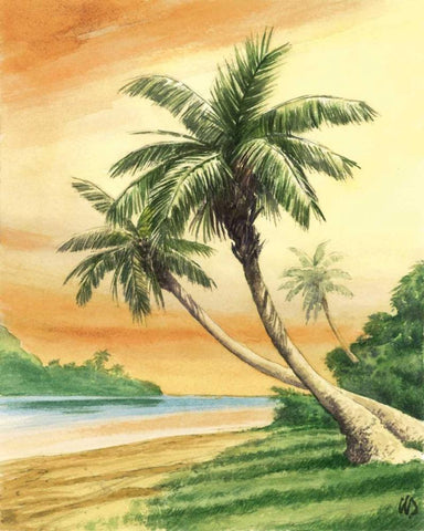 Tropical Dream I Black Ornate Wood Framed Art Print with Double Matting by Duke, William