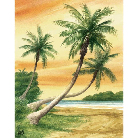 Tropical Dream II Black Modern Wood Framed Art Print with Double Matting by Duke, William