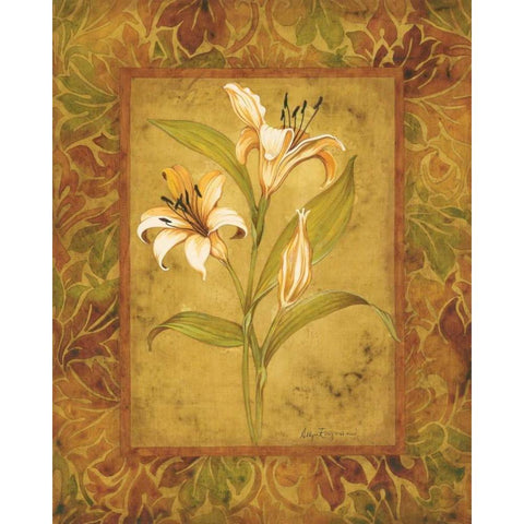 Garden Lilies I Black Modern Wood Framed Art Print with Double Matting by Engman, Allyn