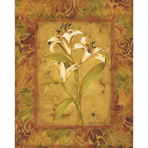 Garden Lilies II White Modern Wood Framed Art Print by Engman, Allyn