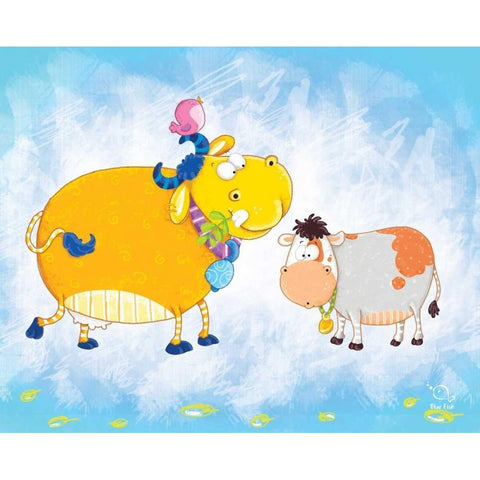 Milky Moo Black Modern Wood Framed Art Print with Double Matting by Blue Fish