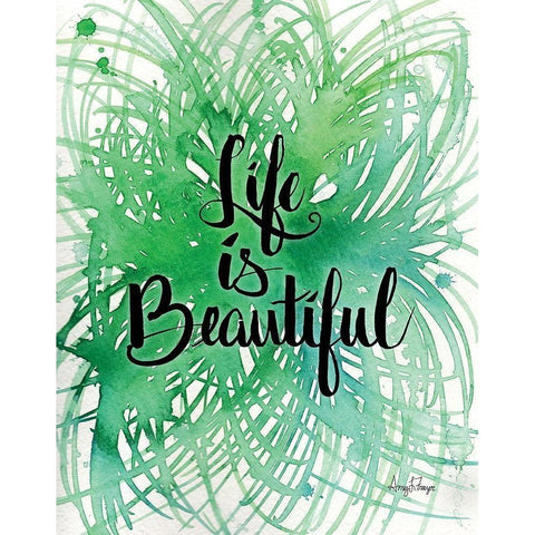 Life is Beautiful Black Modern Wood Framed Art Print with Double Matting by Frazer, Amy