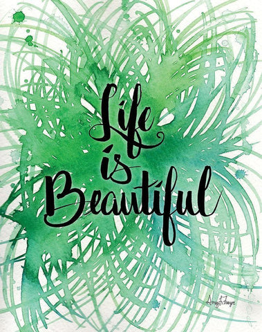 Life is Beautiful Black Ornate Wood Framed Art Print with Double Matting by Frazer, Amy