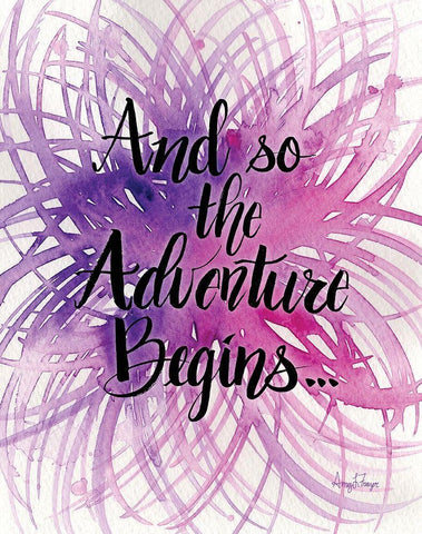 Adventure Begins Black Ornate Wood Framed Art Print with Double Matting by Frazer, Amy