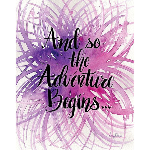 Adventure Begins Gold Ornate Wood Framed Art Print with Double Matting by Frazer, Amy