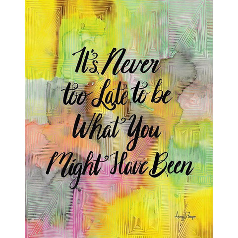 Never Too Late White Modern Wood Framed Art Print by Frazer, Amy