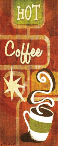 Retro Coffee III White Modern Wood Framed Art Print with Double Matting by Gamel, Stacy