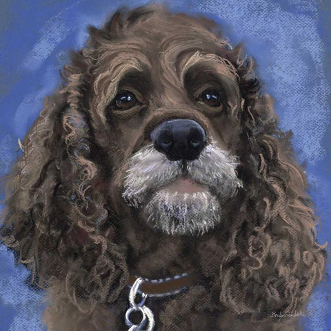 Black Cocker Spaniel Black Modern Wood Framed Art Print with Double Matting by Golubski, Becky