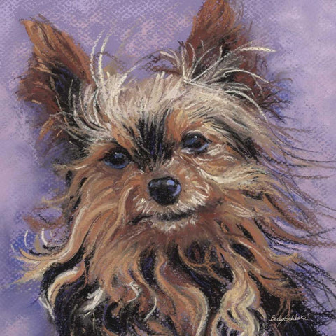 Teacup Yorkie White Modern Wood Framed Art Print with Double Matting by Golubski, Becky