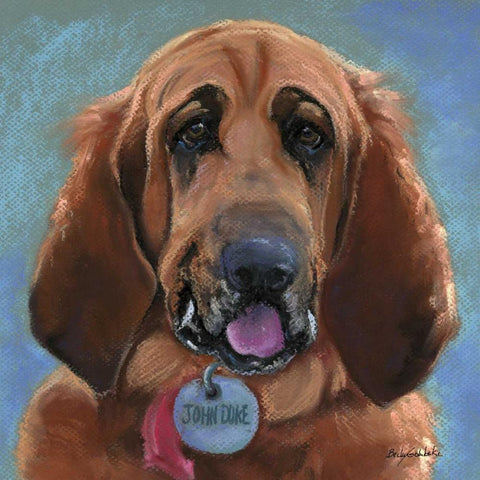 Hound Dog White Modern Wood Framed Art Print with Double Matting by Golubski, Becky