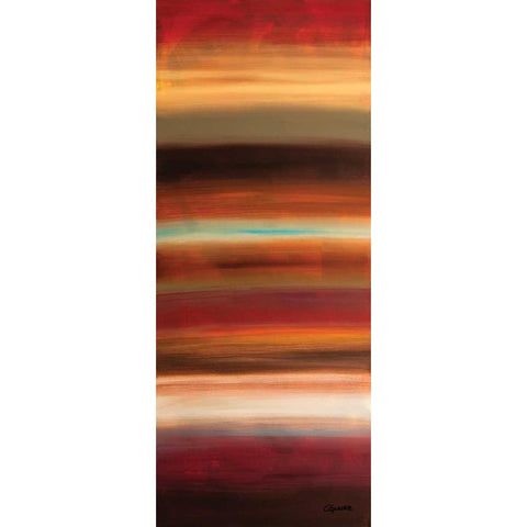 Serenidad Panel Black Modern Wood Framed Art Print with Double Matting by Guedez, Carmen