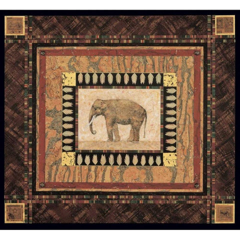 Elephant White Modern Wood Framed Art Print by Gladding, Pamela