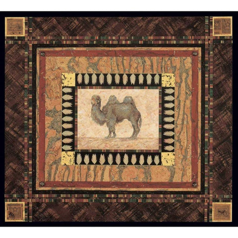 Camel Black Modern Wood Framed Art Print with Double Matting by Gladding, Pamela