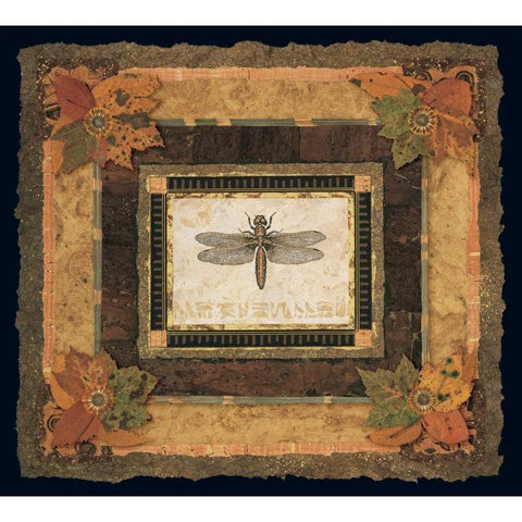 Dragonfly I Black Modern Wood Framed Art Print with Double Matting by Gladding, Pamela