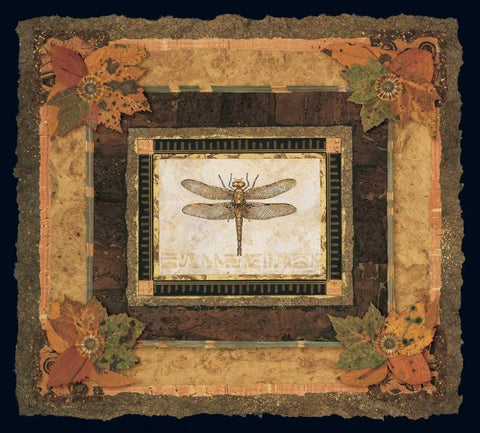 Dragonfly II White Modern Wood Framed Art Print with Double Matting by Gladding, Pamela