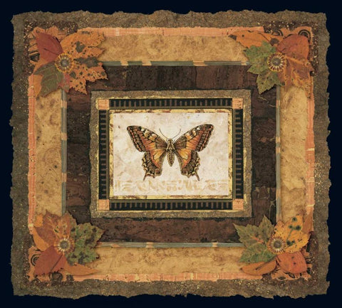 Butterfly II Black Ornate Wood Framed Art Print with Double Matting by Gladding, Pamela