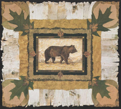 Bear Black Ornate Wood Framed Art Print with Double Matting by Gladding, Pamela