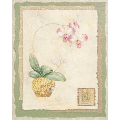 Orchid I Gold Ornate Wood Framed Art Print with Double Matting by Gladding, Pamela