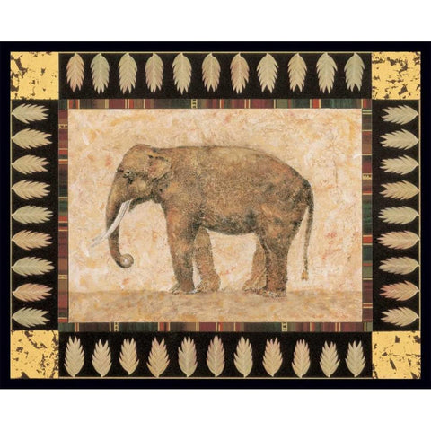 Elephant White Modern Wood Framed Art Print by Gladding, Pamela